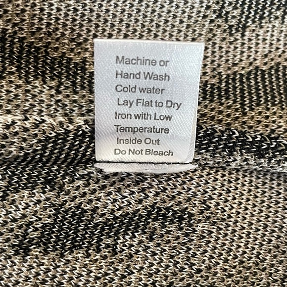 Ming Wang Knit Jacket with Notch Collar in Black Tan Cream Animal Print Size M - Picture 11 of 11